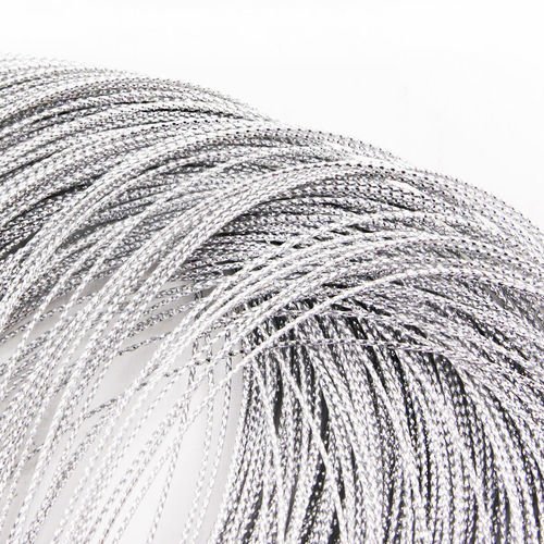 100m -328 pi 109y metallic silver thread cordon torsadé tressé de perles de nouage de la chaîne de s sku-38212