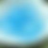 40pcs mat aqua blue ab moitié tchèque tuile de deux 2 dans le trou carré de perles de verre plat 6mm sku-26256