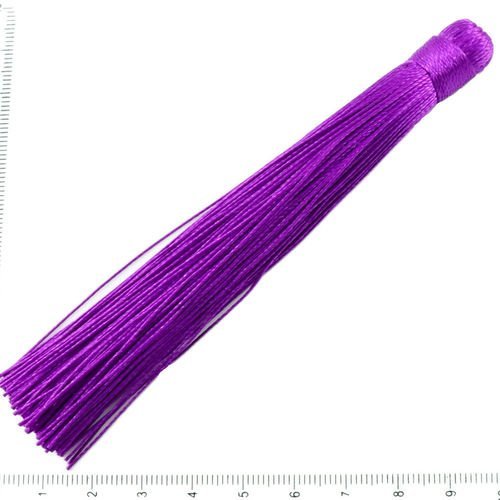 4pcs violet vif à long gland de charme mala collier boucles d'oreilles de la décoration de 120mm x 1 sku-37524