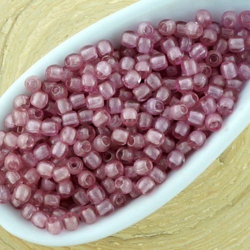 5g de cristal violet valentine rose ronde druk petites entretoise de semences de verre tchèque perle sku-32836