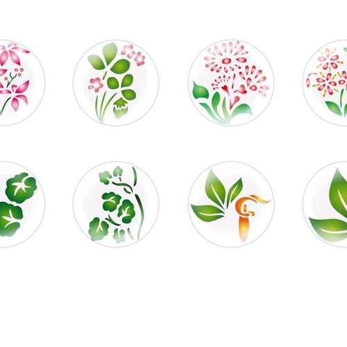 12pcs x 14mm main ronde verre tchèque en forme de dôme cabochons fleurs 75 s6t291 sku-23130