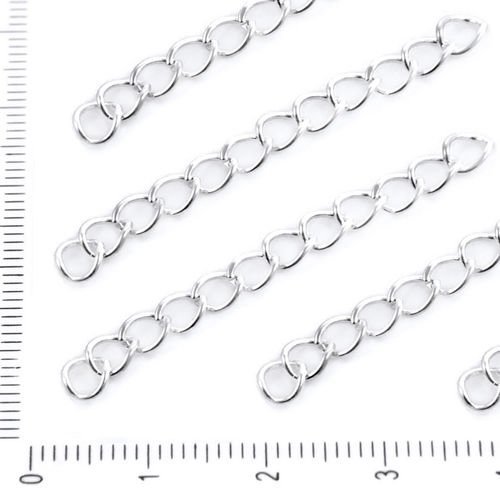40pcs en argent plaqué extenseur de chaîne de gros bijoux de collier pour fabriquer des composants e sku-38551