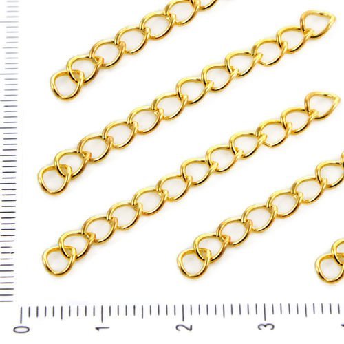 40pcs plaqué or extenseur de chaîne de gros bijoux de collier pour fabriquer des composants en métal sku-38033