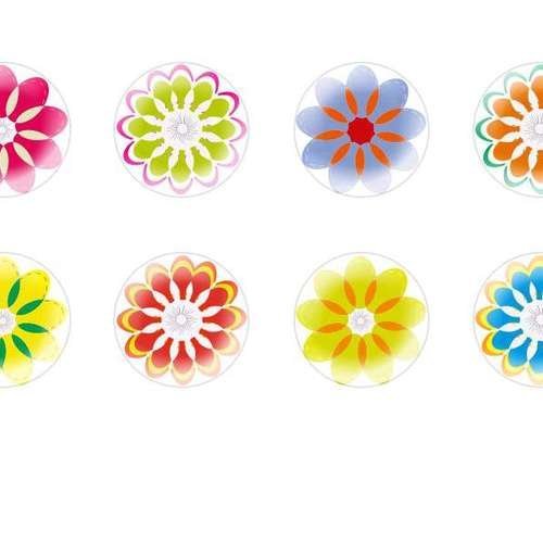 12pcs x 18mm main ronde verre tchèque en forme de dôme cabochons fleurs 236 s4t422 sku-23200