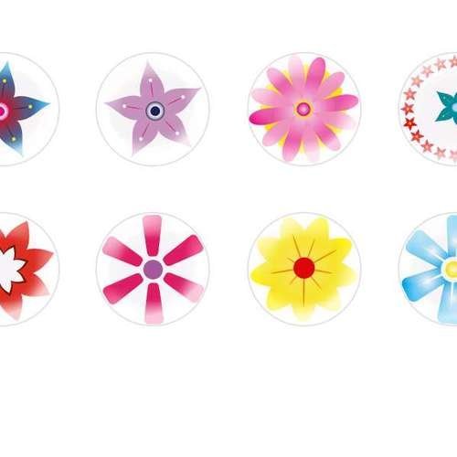 12pcs x 16mm main ronde verre tchèque en forme de dôme cabochons fleurs 49 s5t415 sku-22732