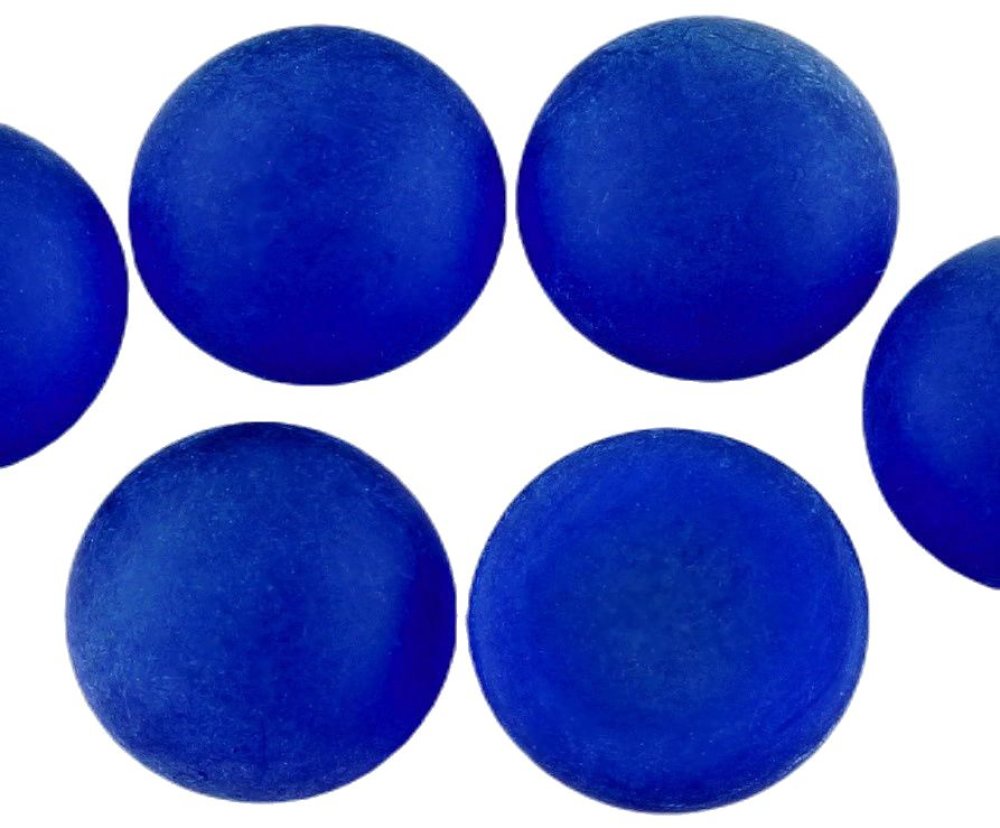 2pcs mat cristal saphir bleu givré rond bombé verre tchèque