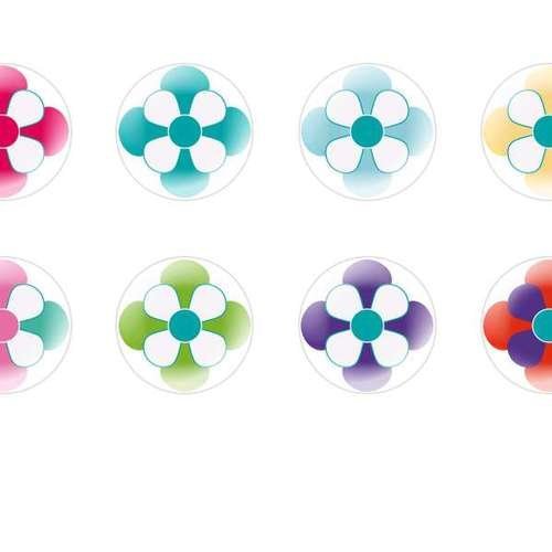 12pcs x 18mm main ronde verre tchèque en forme de dôme cabochons fleurs 107 s4t152 sku-24737