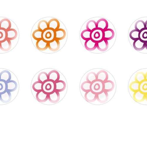 12pcs x 10mm main ronde verre tchèque en forme de dôme cabochons fleurs 119 s8t566 sku-22543