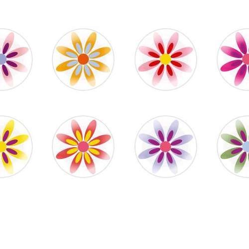 12pcs x 16mm main ronde verre tchèque en forme de dôme cabochons fleurs 132 s5t231 sku-22620