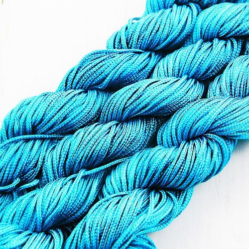 18m 57ft 19yrd bleu turquoise corde de nylon torsadé tressé de perles de nouage de la chaîne de sham sku-38280