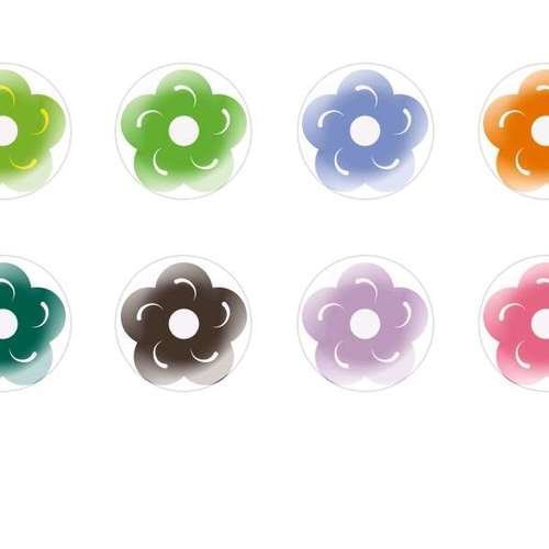 12pcs x 18mm main ronde verre tchèque en forme de dôme cabochons fleurs 106 s4t151 sku-24910