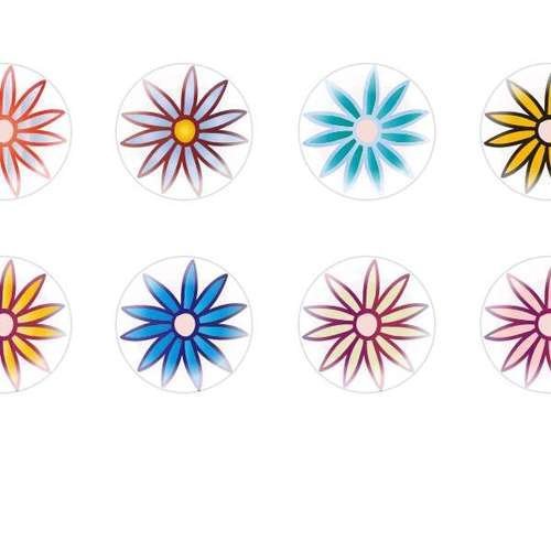 12pcs x 10mm main ronde verre tchèque en forme de dôme cabochons fleurs 152 s8t480 sku-22862