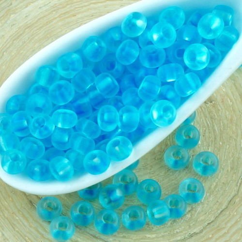 20g de cristal bleu clair preciosa ronde perles de rocaille 6/0 de entretoise 4.1 mm sku-35386
