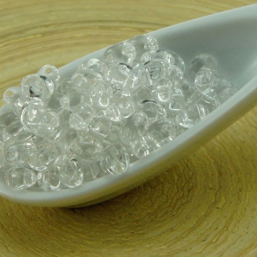 20g de cristal clair jumeaux de graines de deux trous preciosa verre tchèque perles 2 5 mm x 05mm sku-33563