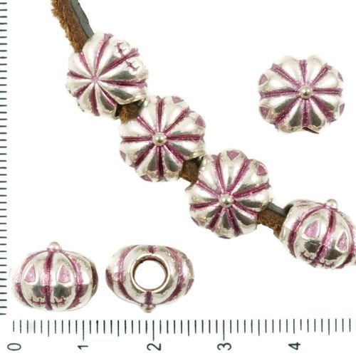 4pcs antique ton argent rose patine laver de grandes trou européen de style pandora perles halloween sku-37130