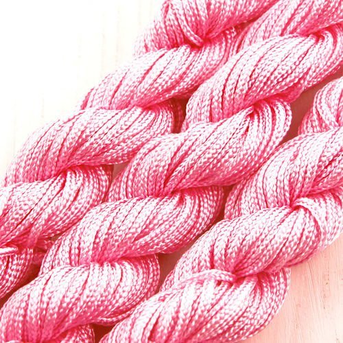 18m 57ft 19yrd rose nylon cordon torsadé tressé de perles de nouage de la chaîne de shamballa kumihi sku-38277