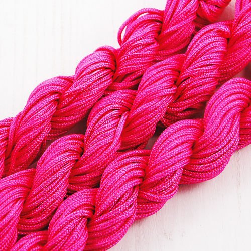 18m 57ft 19yrd rose foncé de la corde de nylon torsadé tressé de perles de nouage de la chaîne de sh sku-38284