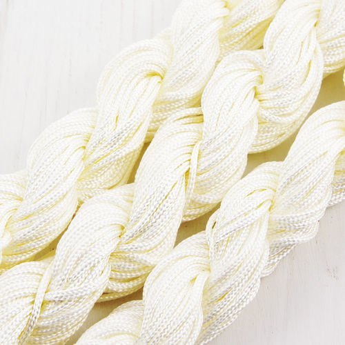 18m 57ft 19yrd blanc corde de nylon torsadé tressé de perles de nouage de la chaîne de shamballa kum sku-38285