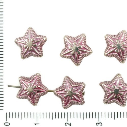8pcs antique ton argent valentine rose patine laver les étoiles de noël de pâques de perles de charm sku-36309