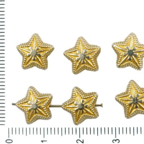 8pcs antique ton argent mat or patine laver les étoiles de noël de pâques de perles de charmes tchèq sku-36310