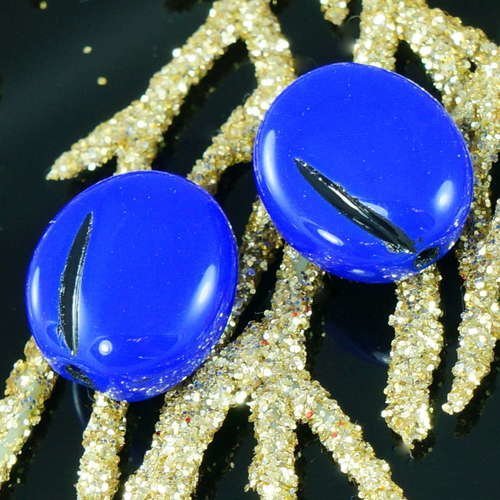 Opaque bleu prune verre tchèque perles de de fruits carmen miranda bijoux automne 12mm x 11mm 4pcs sku-18066