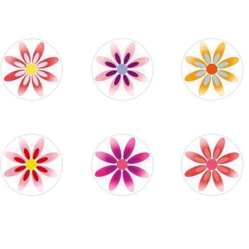 6pcs x 25mm main ronde verre tchèque en forme de dôme cabochons fleurs 132 s1t231 sku-22400