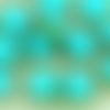 10pcs picasso brun opaque bleu turquoise de la table de coupe plat carré de verre tchèque perles de  sku-34364