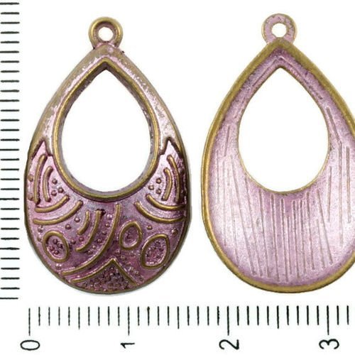 8pcs bronze antique ton valentin rose patine laver larme pendentif boucles d'oreilles focal balançan sku-36858