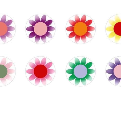 12pcs x 16mm main ronde verre tchèque en forme de dôme cabochons fleurs 138 s5t237 sku-22626