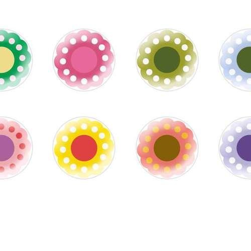 12pcs x 14mm main ronde verre tchèque en forme de dôme cabochons fleurs 136 s6t227 sku-25067