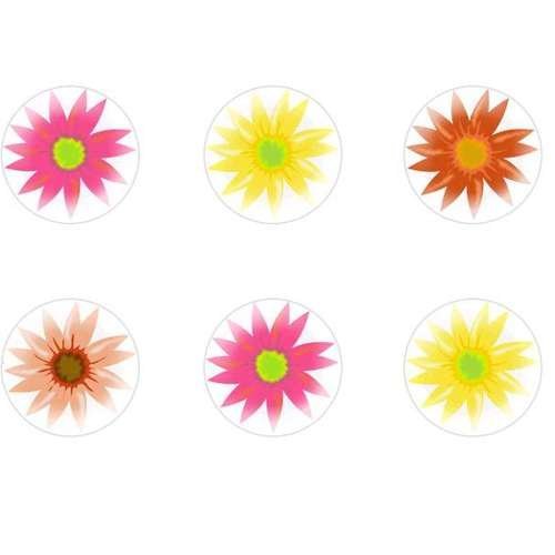 6pcs x 25mm main ronde verre tchèque en forme de dôme cabochons fleurs 4 s1t79 sku-20109
