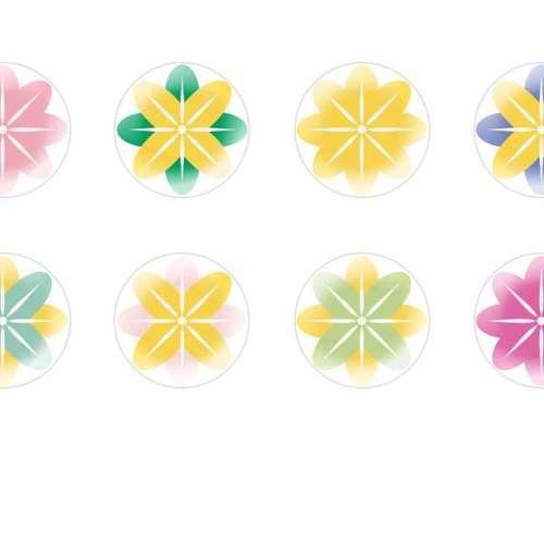 12pcs x 10mm main ronde verre tchèque en forme de dôme cabochons fleurs 105 s8t154 sku-22800