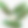 6pcs cristal vert émeraude clair or patine laver ovale sculpté tube rayé à carreaux de verre tchèque sku-38483