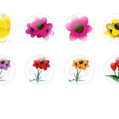 12pcs x 10mm main ronde verre tchèque en forme de dôme cabochons fleurs 30 s8t371 sku-22789