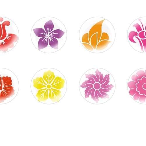 12pcs x 14mm main ronde verre tchèque en forme de dôme cabochons fleurs 41 s6t409 sku-23933