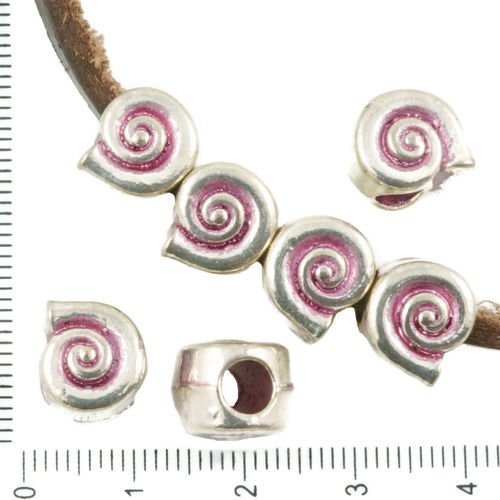 4pcs antique ton argent rose patine laver de grandes trou européen pandora de style en spirale de l' sku-36667
