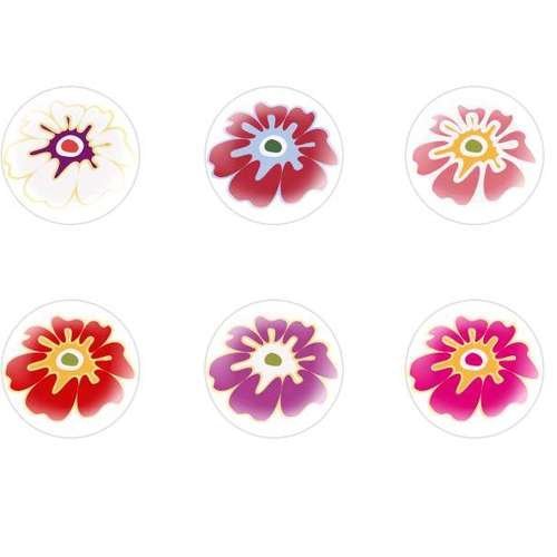 6pcs x 25mm main ronde verre tchèque en forme de dôme cabochons fleurs 148 s1t629 sku-24162
