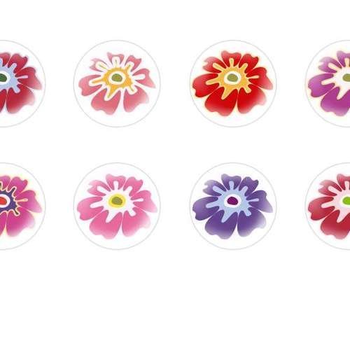 12pcs x 10mm main ronde verre tchèque en forme de dôme cabochons fleurs 148 s8t629 sku-24538