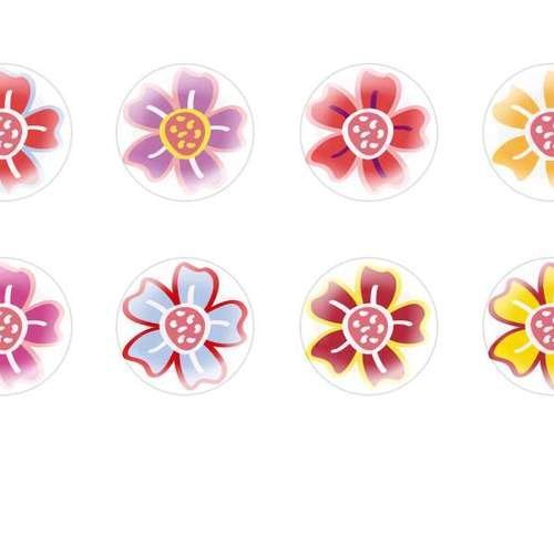 12pcs x 12mm main ronde verre tchèque en forme de dôme cabochons fleurs 149 s7t630 sku-25191