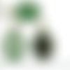 4pcs tchèque vert turquoise patine antique ton argent de forme ovale pendentif cabochon de lunette d sku-34152