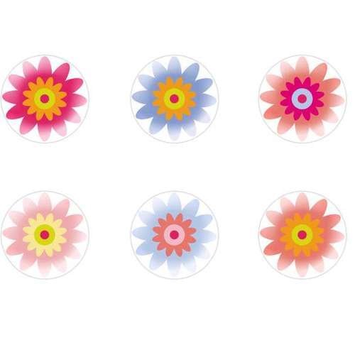 6pcs x 20mm main ronde verre tchèque en forme de dôme cabochons fleurs 128 s3t401 sku-23514