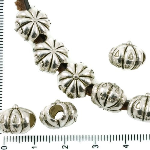 4pcs antique ton argent grand trou européen de style pandora perles halloween visage de la citrouill sku-37371