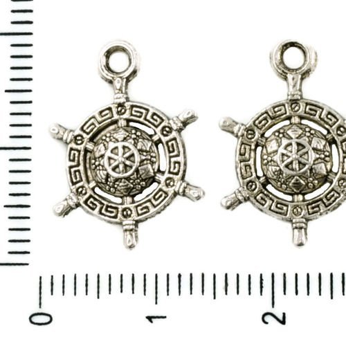 14pcs antique ton argent navire de la roue d'ancre de marine pendentifs charms perles tchèques en mé sku-37413