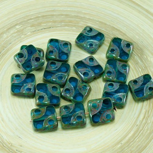 6pcs picasso bleu cristal aigue-marine de la fenêtre de la table de découpe à plat carré en pointill sku-26759
