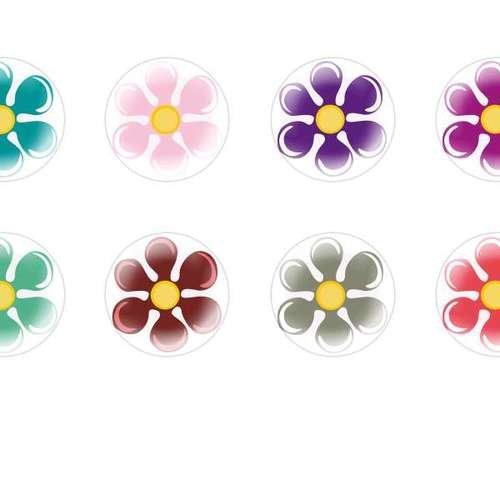 12pcs x 12mm main ronde verre tchèque en forme de dôme cabochons fleurs 71 s7t287 sku-24339