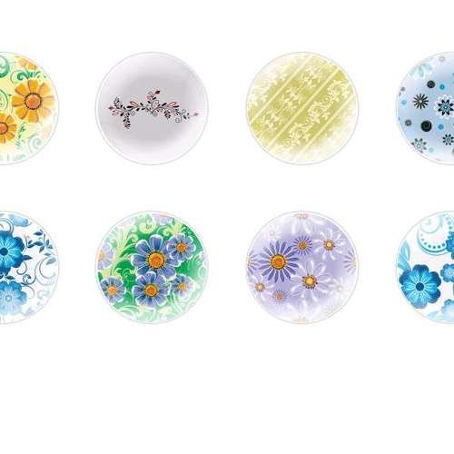 12pcs x 12mm main rond en forme de dôme verre tchèque en de cabochon de motifs floraux 1 s7t579 sku-24809