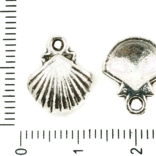 10pcs antique ton argent de coquilles d'animaux marins de coquille de mer charms pendentif tchèque m sku-37241