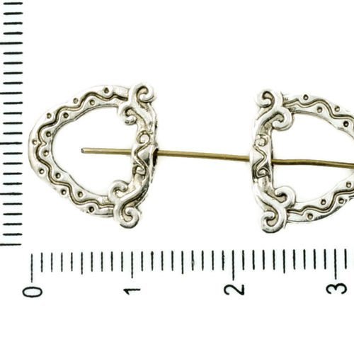 24pcs antique ton argent plat triangle floral pendentifs perles cadres charmes tchèque métal conclus sku-37341