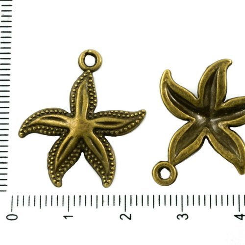 8pcs bronze antique ton grosses étoiles de mer des animaux marins en mer charms pendentif tchèque mé sku-37376
