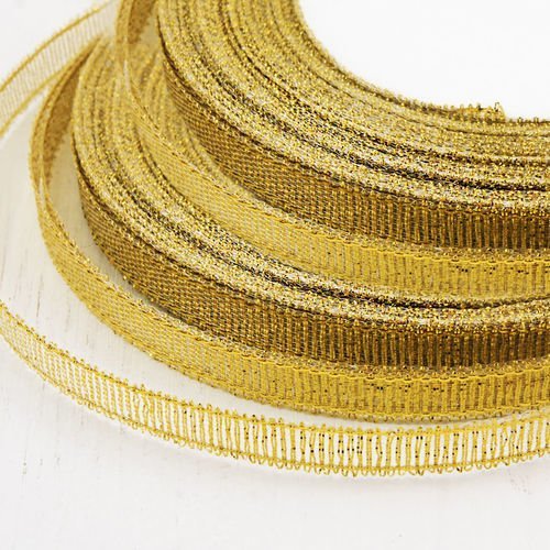 23m 75ft 25yds rouleau d'or ruban organdi de l'artisanat de tissu décoratif de mariage kanzashi 12mm sku-38353